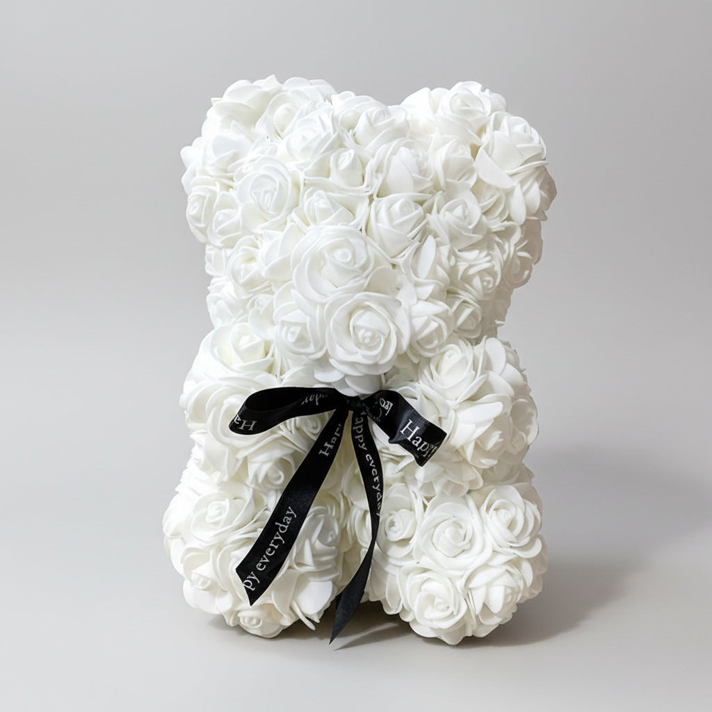 Foam Rose Hugging Bear - Romantic Gift in Multiple Colors