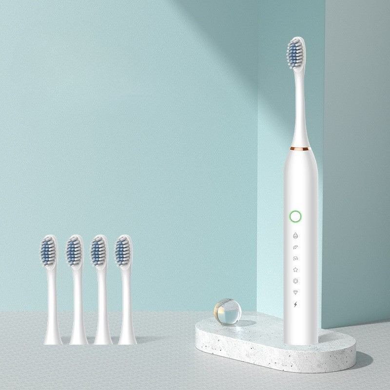 Waterproof Rechargeable Sonic Toothbrush with Smart Timer