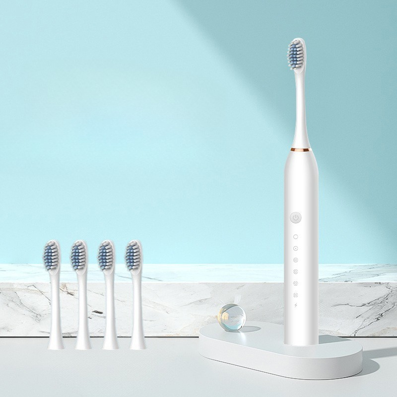Waterproof Rechargeable Sonic Toothbrush with Smart Timer