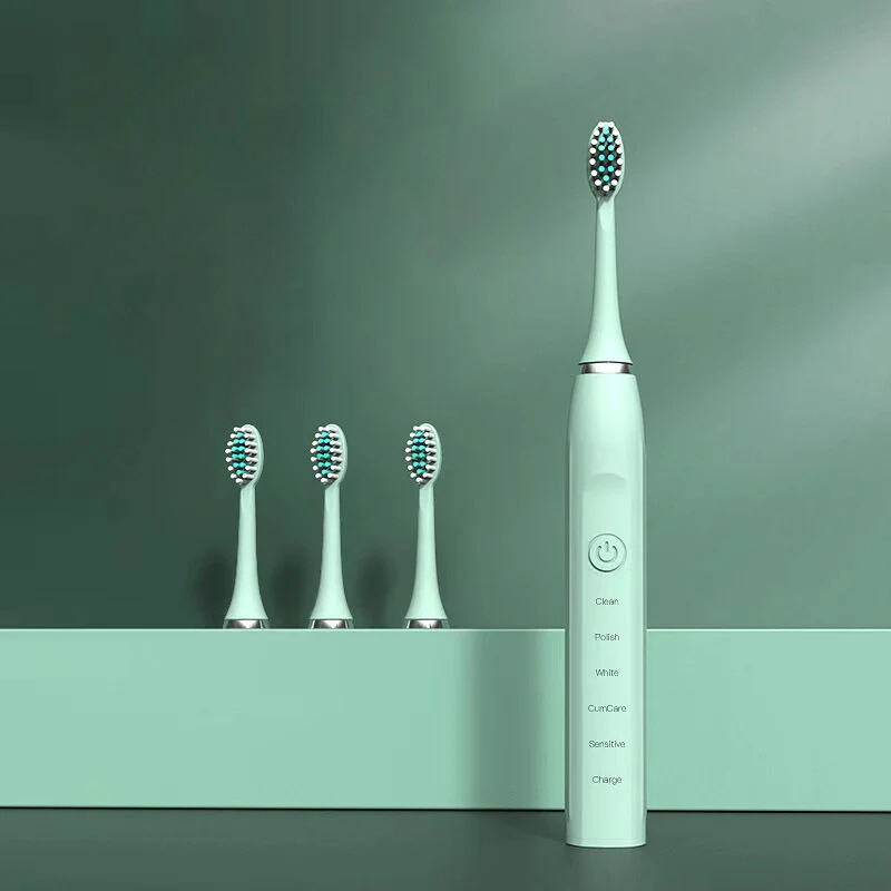 Sonic Toothbrush with Long-lasting Brush Heads and Waterproof Design