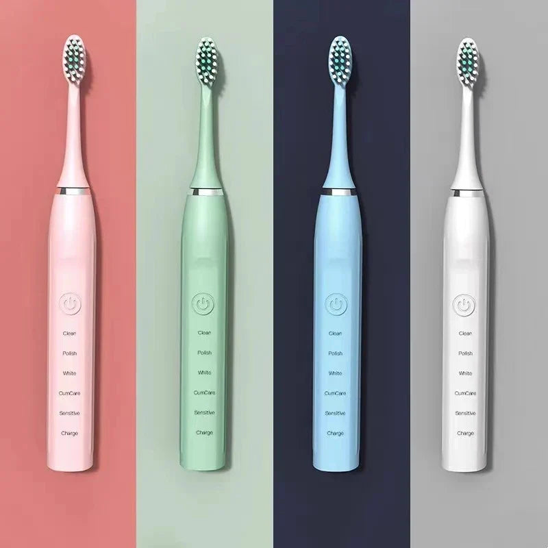 Sonic Toothbrush with Long-lasting Brush Heads and Waterproof Design