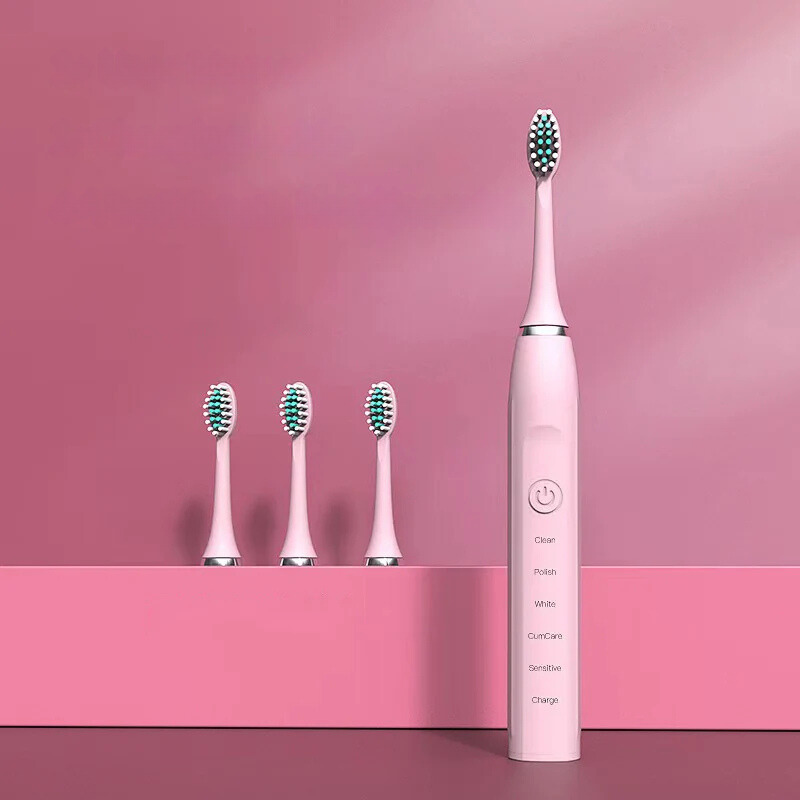 Sonic Toothbrush with Long-lasting Brush Heads and Waterproof Design