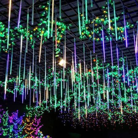 LED Snowfall Garland Lights with Meteor Rain Effect