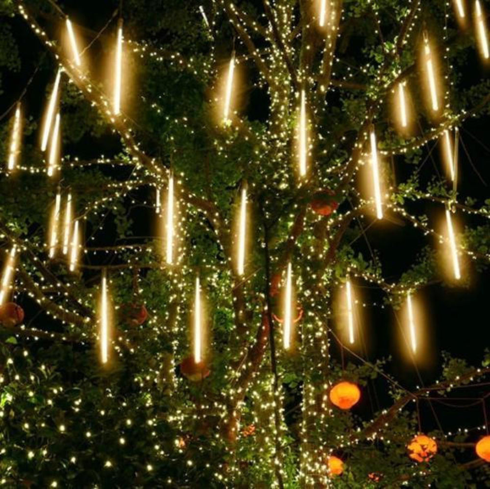 LED Snowfall Garland Lights with Meteor Rain Effect