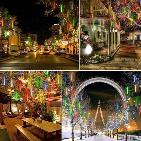 LED Snowfall Garland Lights with Meteor Rain Effect