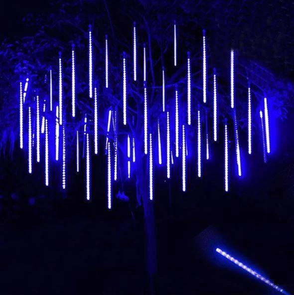 LED Snowfall Garland Lights with Meteor Rain Effect
