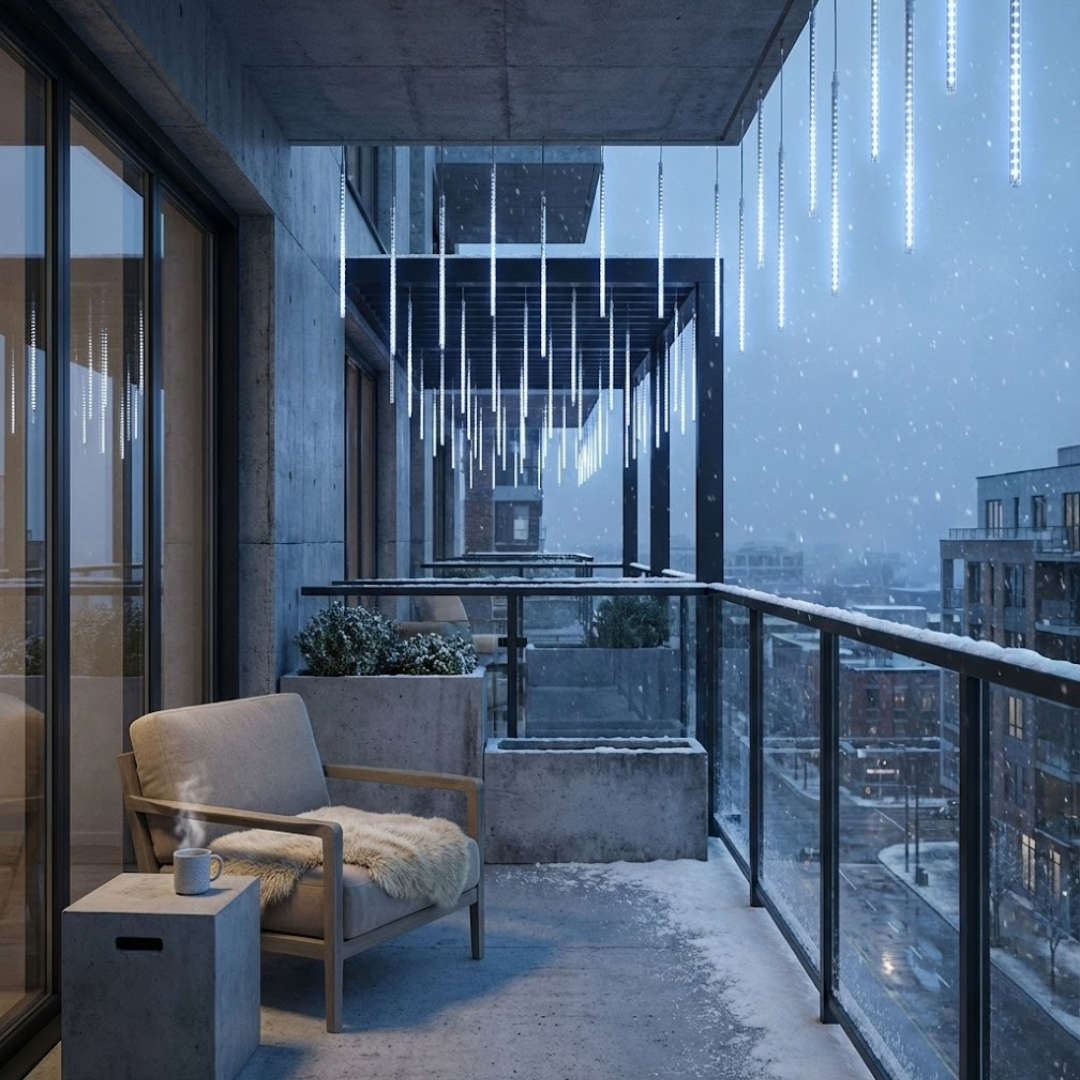 LED Snowfall Garland Lights with Meteor Rain Effect