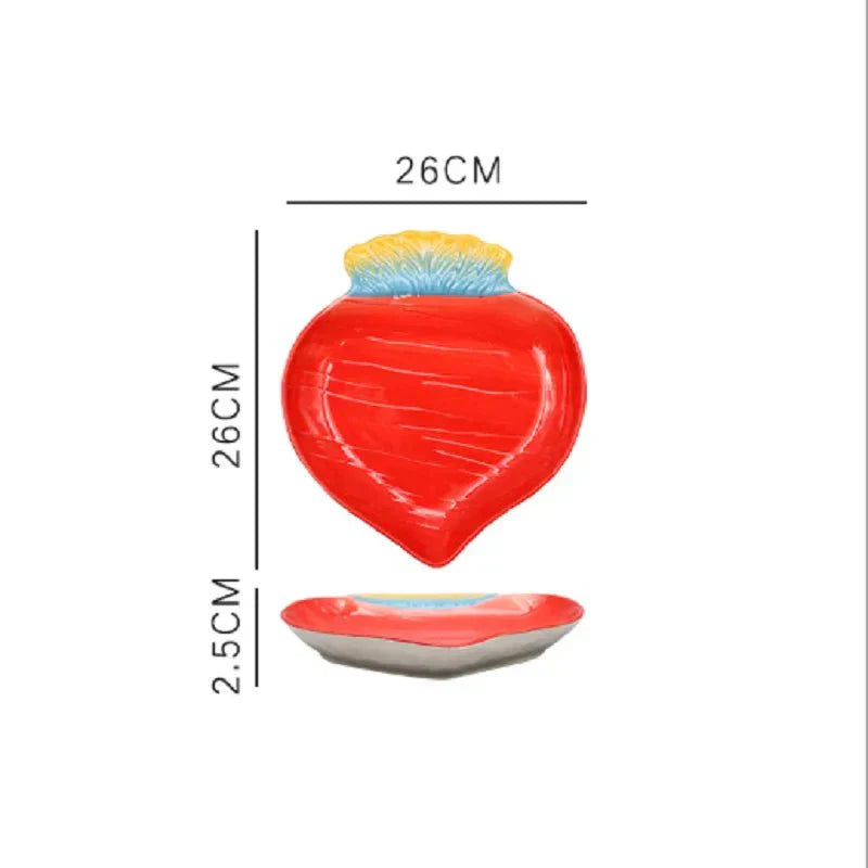 Ceramic Irregular Salad Plate with Fruit Shapes