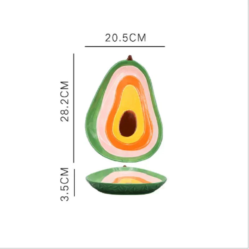 Ceramic Irregular Salad Plate with Fruit Shapes