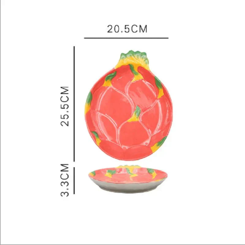 Ceramic Irregular Salad Plate with Fruit Shapes