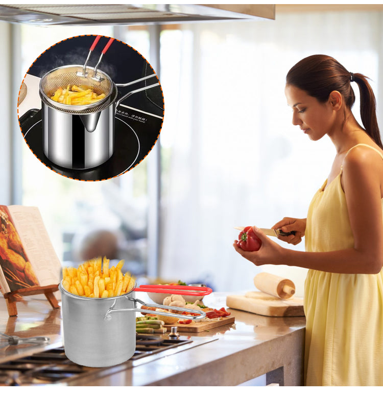 Stainless Steel Healthy Fryer with Easy Cleaning Spout