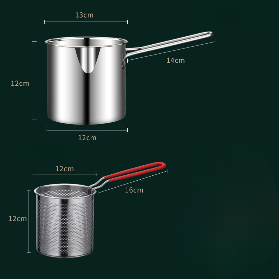 Stainless Steel Healthy Fryer with Easy Cleaning Spout
