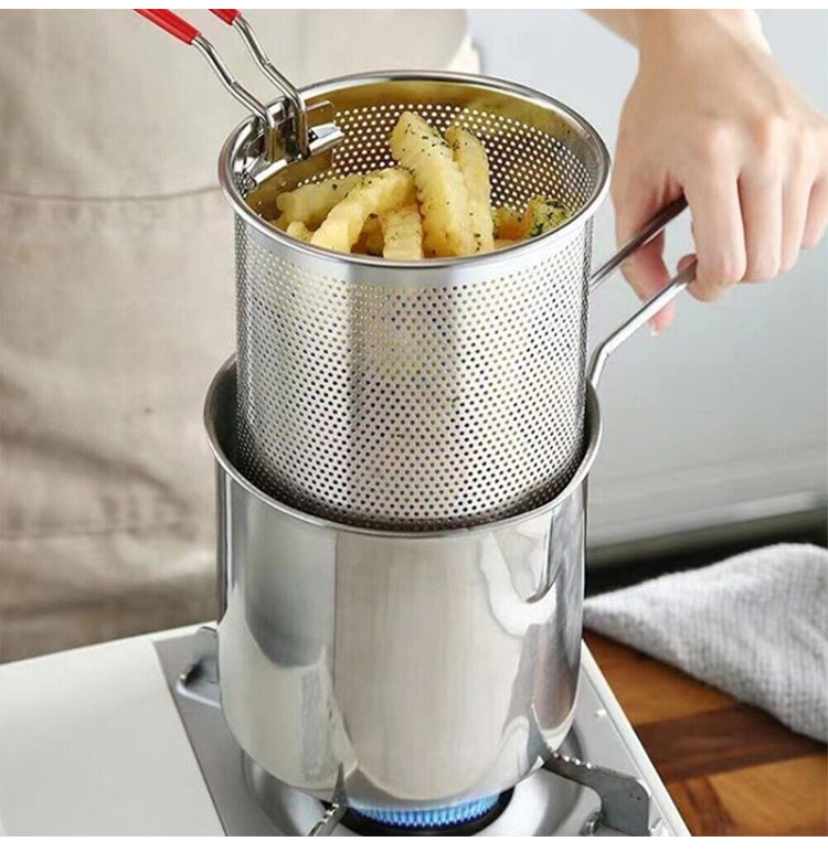 Stainless Steel Healthy Fryer with Easy Cleaning Spout