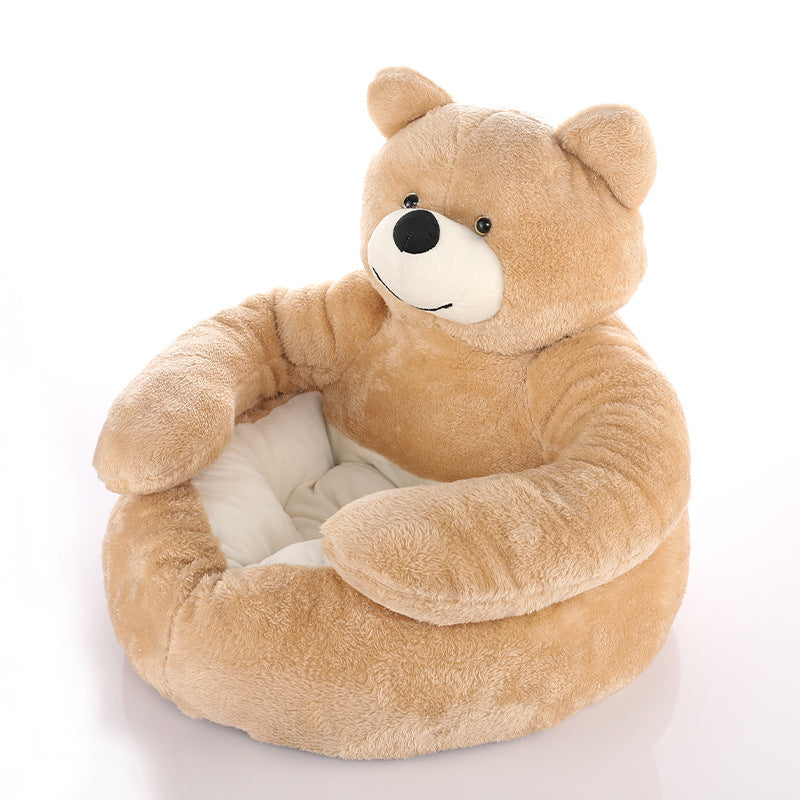 Detachable Bear Cat Bed with Cozy Kerseymere and PP Cotton