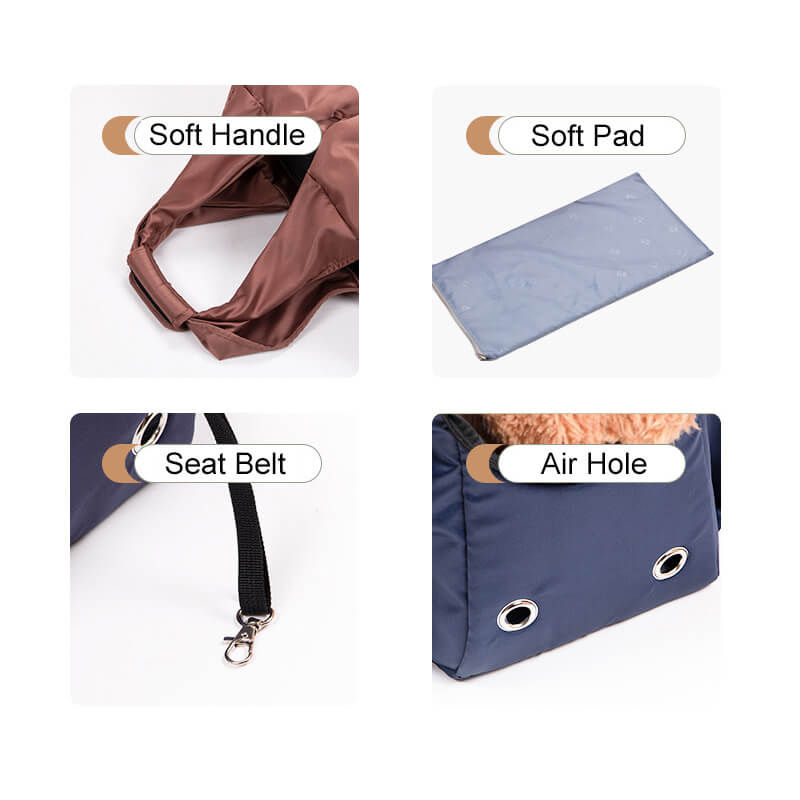 Portable Mesh Dog Carrier Bag with Safety Leash and Pockets