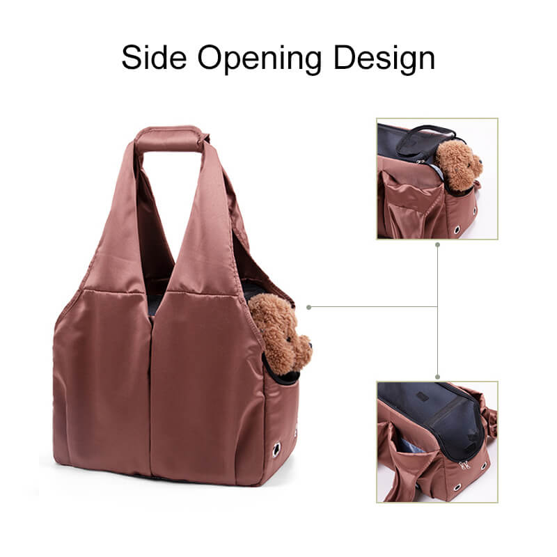Portable Mesh Dog Carrier Bag with Safety Leash and Pockets