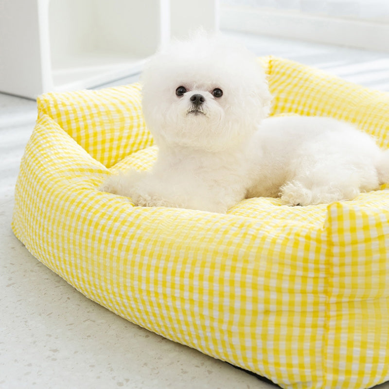 Washable Rectangular Dog Bed with Breathable Polyester Fabric