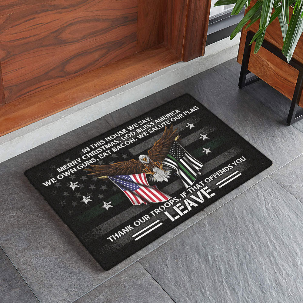 Patriotic Non-Slip Doormat Saluting Our Flag