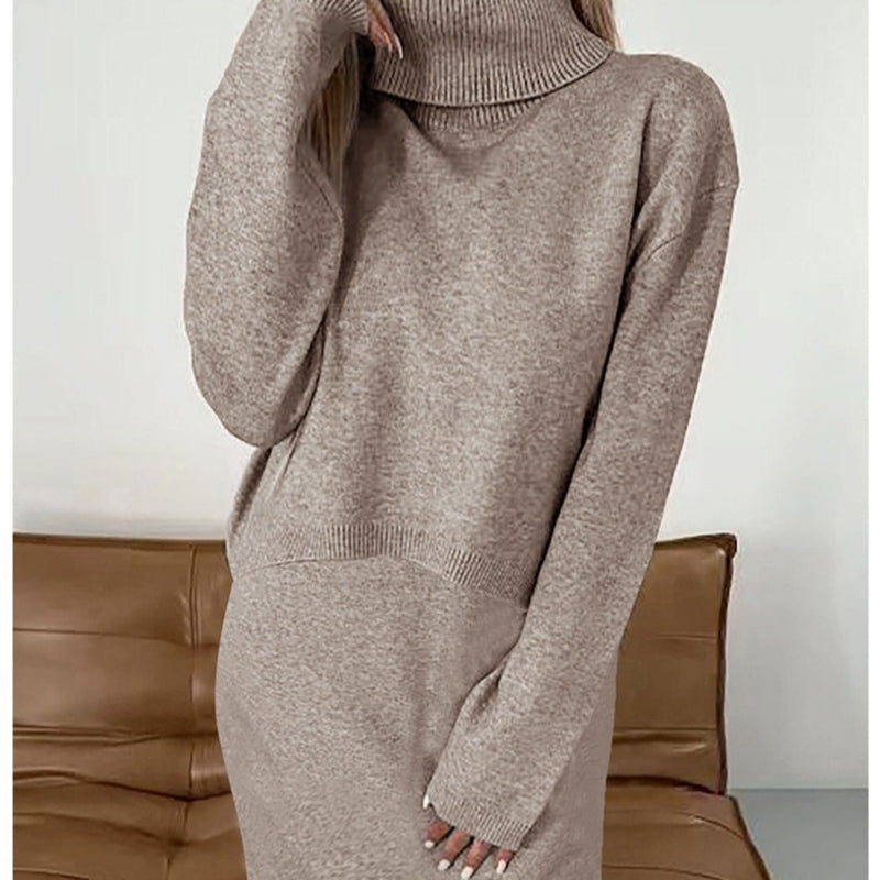 Midi Dress Set with Blouse for Autumn-Winter Elegance