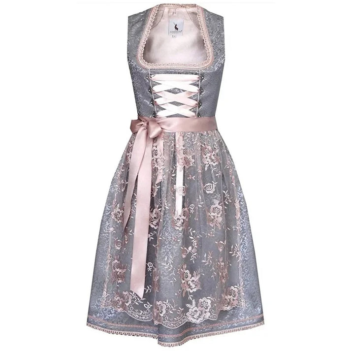 Short Sleeve Dirndl Dress for Oktoberfest - Flattering Fit and Modern Style