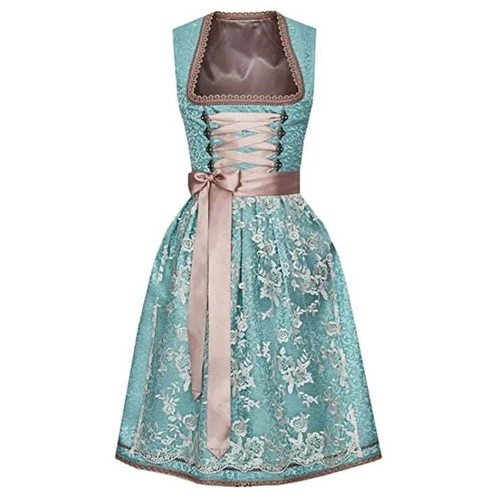 Short Sleeve Dirndl Dress for Oktoberfest - Flattering Fit and Modern Style