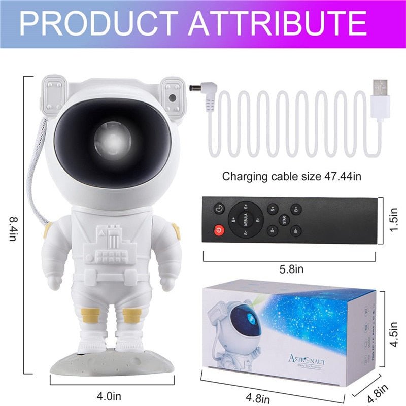 Galaxy Star Projector Night Light - Astronaut Themed Ceiling Lamp