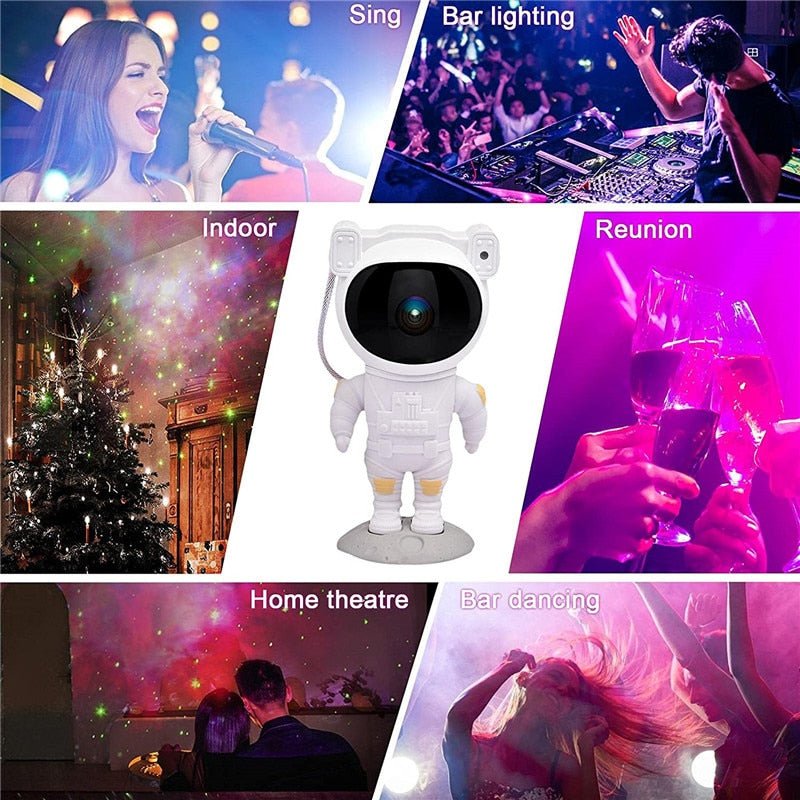 Galaxy Star Projector Night Light - Astronaut Themed Ceiling Lamp