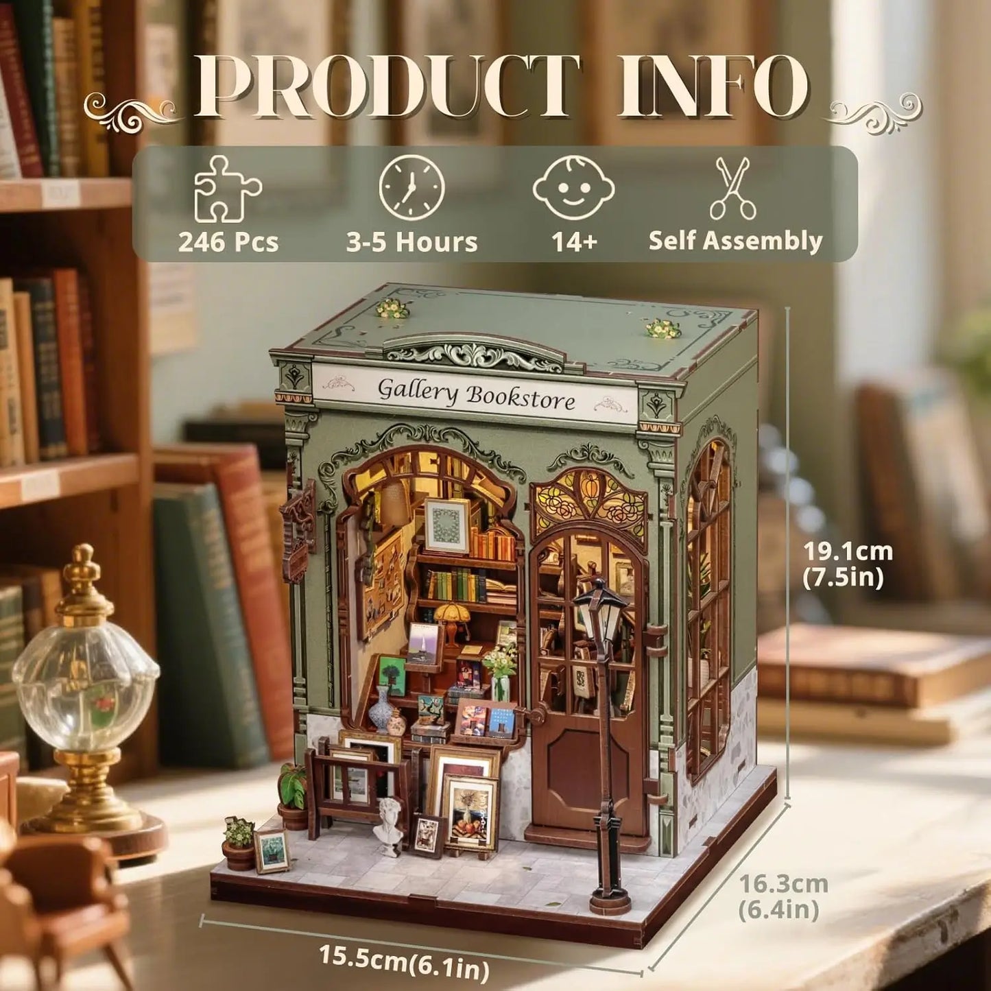 Miniature European Bookstore Model Kit