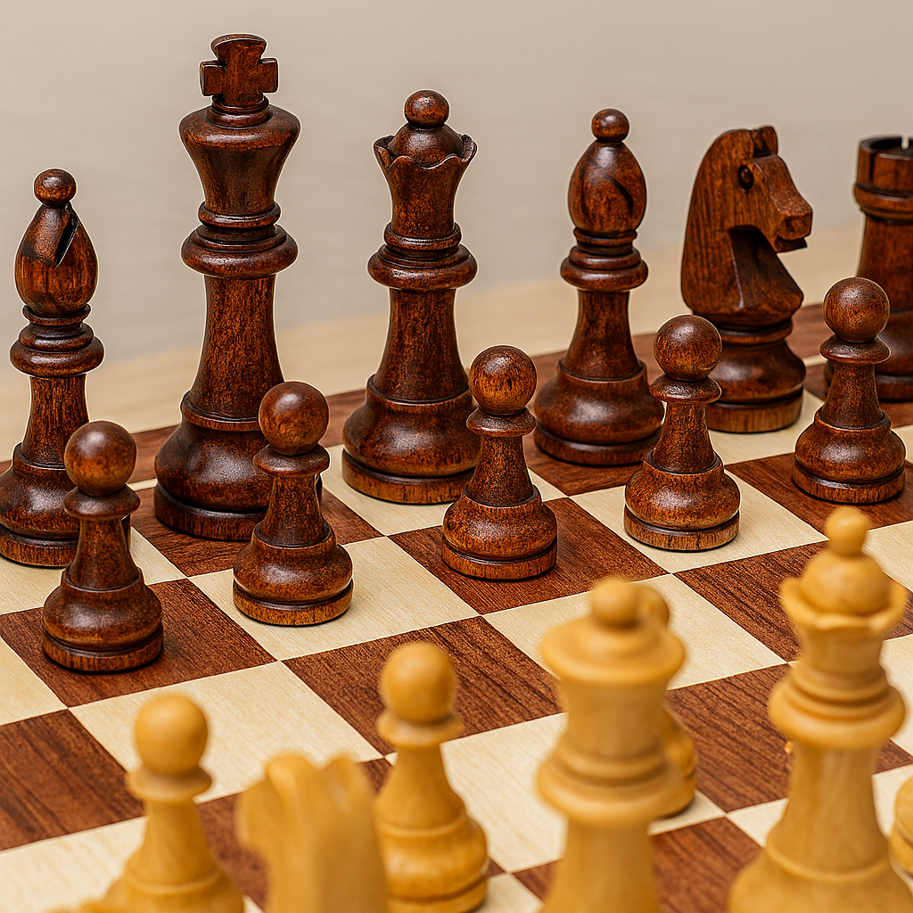 Foldable Chess Set with Detailed Pieces and Storage
