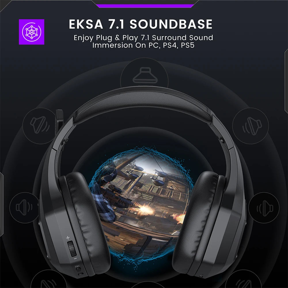 Ultra-Low Latency Wireless Gaming Headset with 7.1 Surround Sound