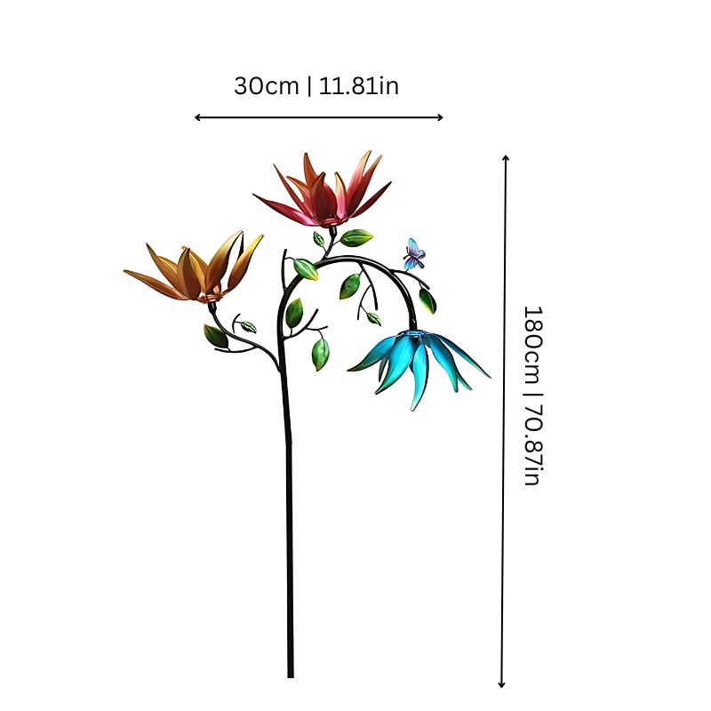 Colorful Butterfly and Flower Wind Chime