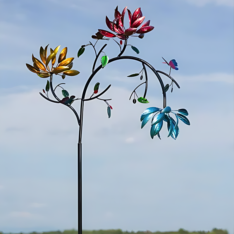 Colorful Butterfly and Flower Wind Chime