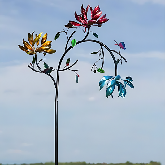 Colorful Butterfly and Flower Wind Chime
