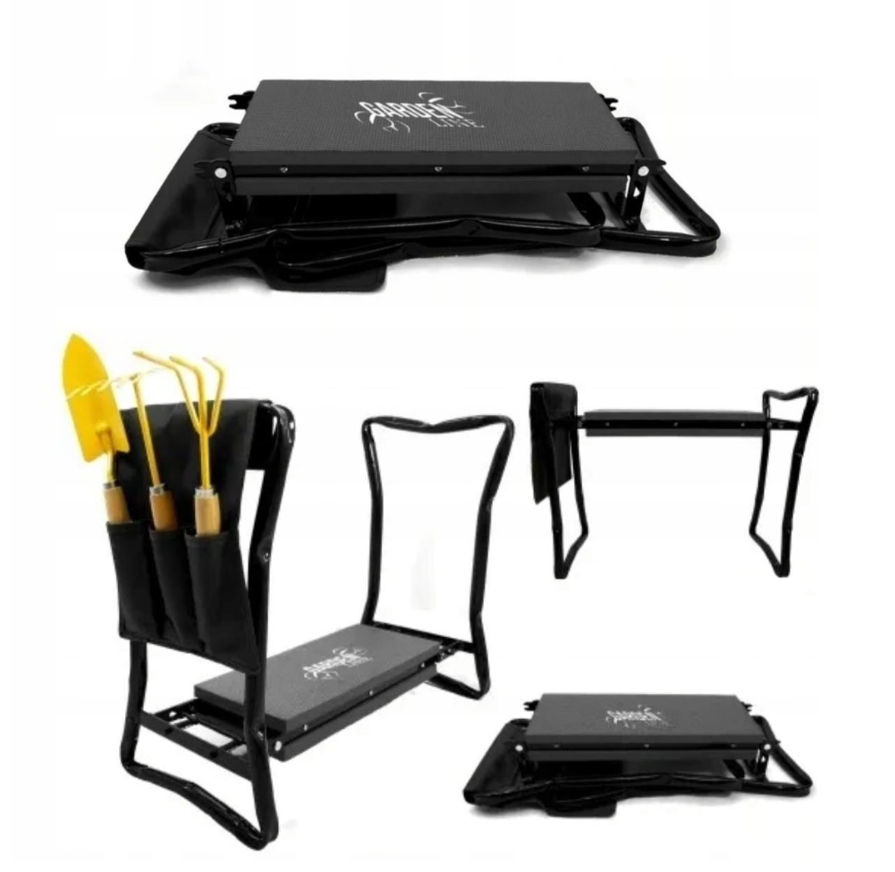 Folding Garden Kneeler and Seat with Tool Bag