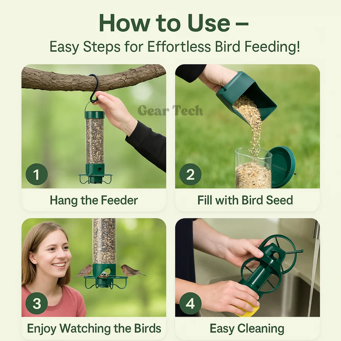 Squirrel-Proof Weather-Resistant Bird Feeder with Top Filling