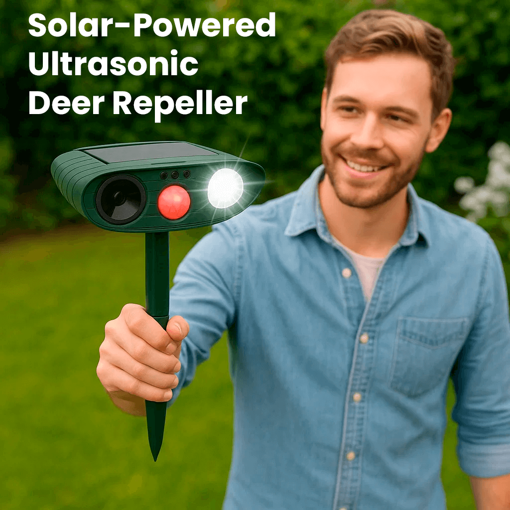 Solar-Powered Ultrasonic Animal Repeller for Deer and Wildlife