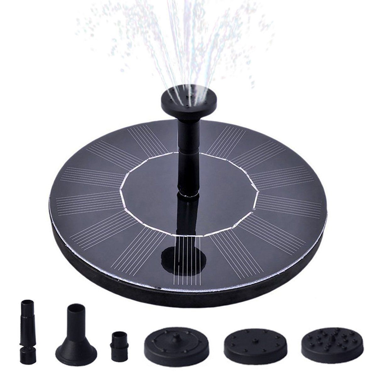 Solar-Powered Fountain Pump with Adjustable Spray Nozzles