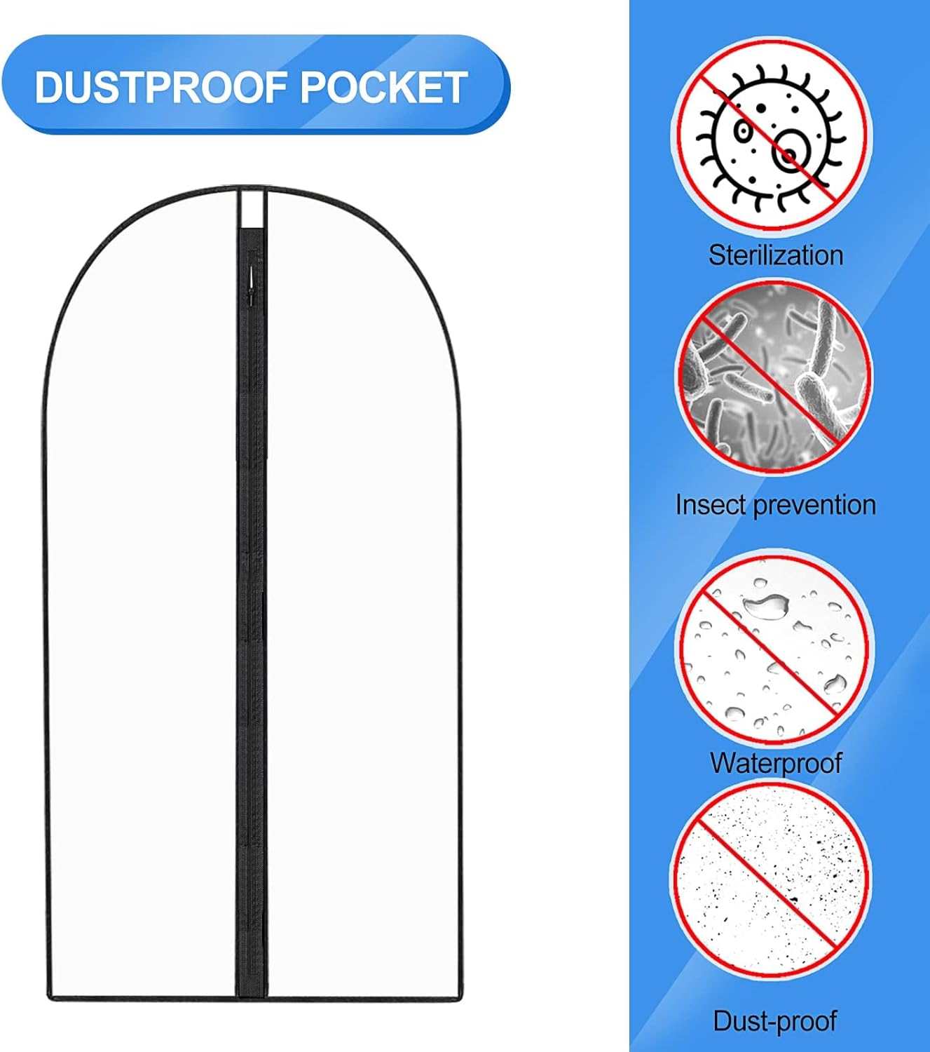 Extra-Long 71-Inch Garment Bag for Wedding Gowns and Formalwear
