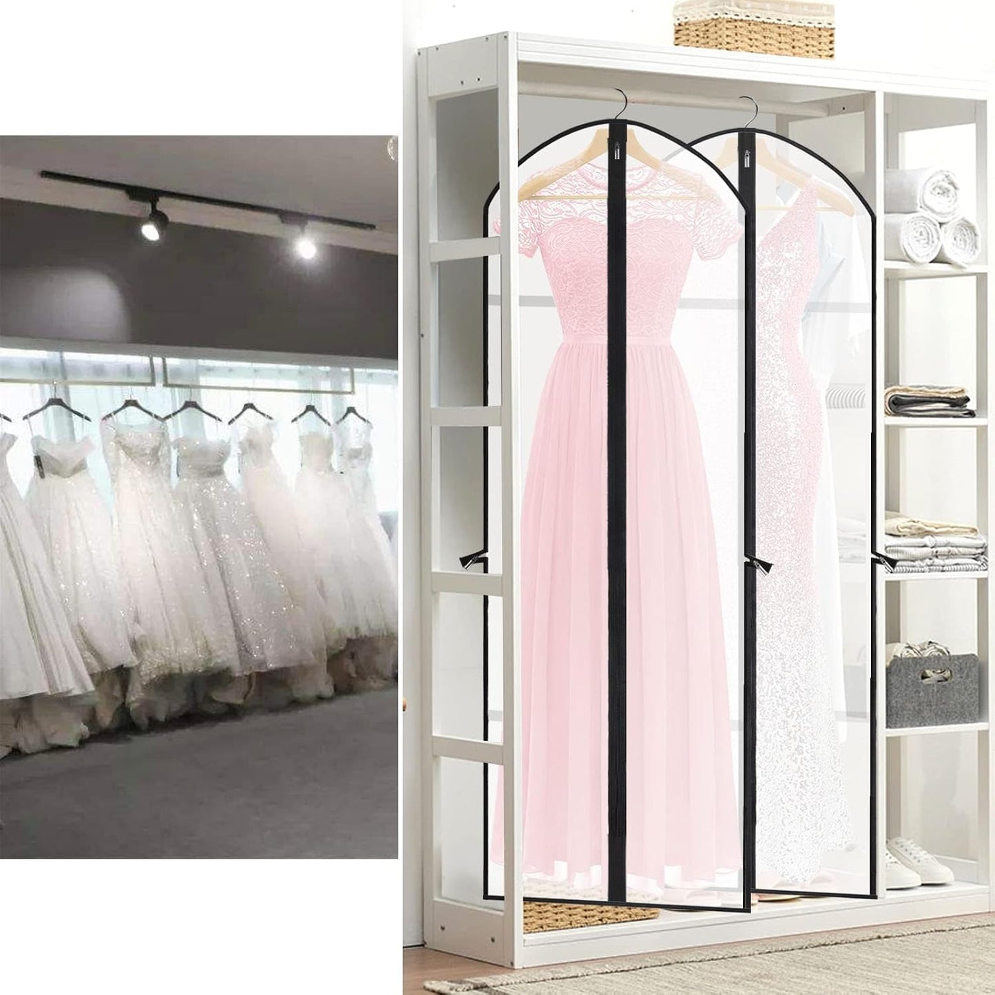Extra-Long 71-Inch Garment Bag for Wedding Gowns and Formalwear