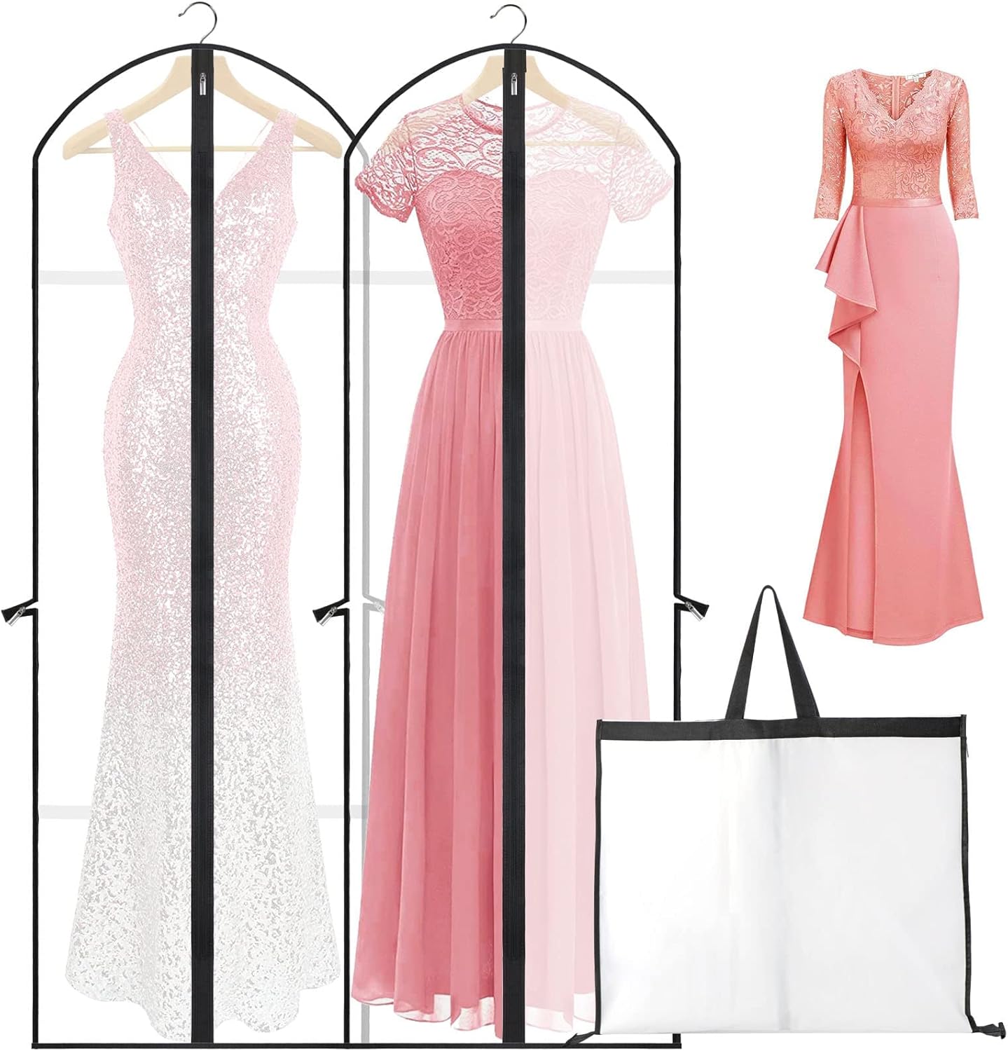 Extra-Long 71-Inch Garment Bag for Wedding Gowns and Formalwear