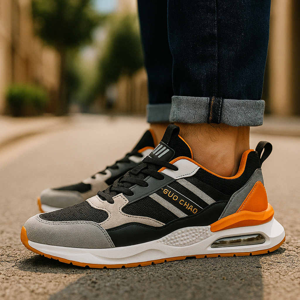 Relaxed Fit Retro-Inspired Sneakers for Men