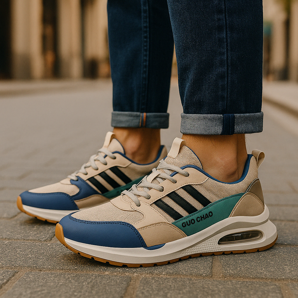 Relaxed Fit Retro-Inspired Sneakers for Men