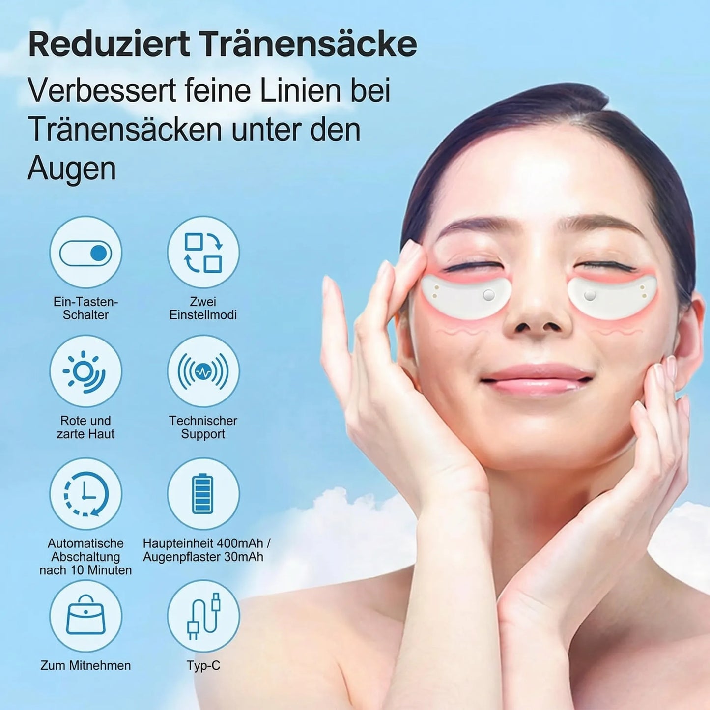 Red Light Therapy Device for Reducing Dark Circles and Puffiness