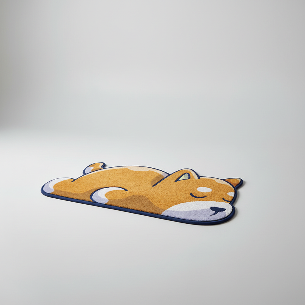 Woven Nylon Bath Mat with Animal Motifs - Quick Dry & Slip-Resistant