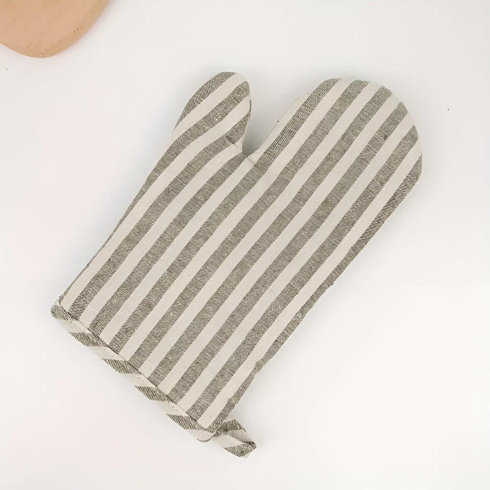 Premium Striped Heat-Resistant Oven Mitt with Non-Slip Grip