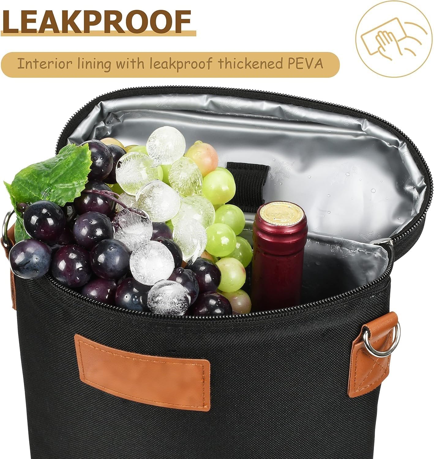 Insulated Dual Wine Bottle Carrier with Padded Divider - Buy 1 Get 1 Free