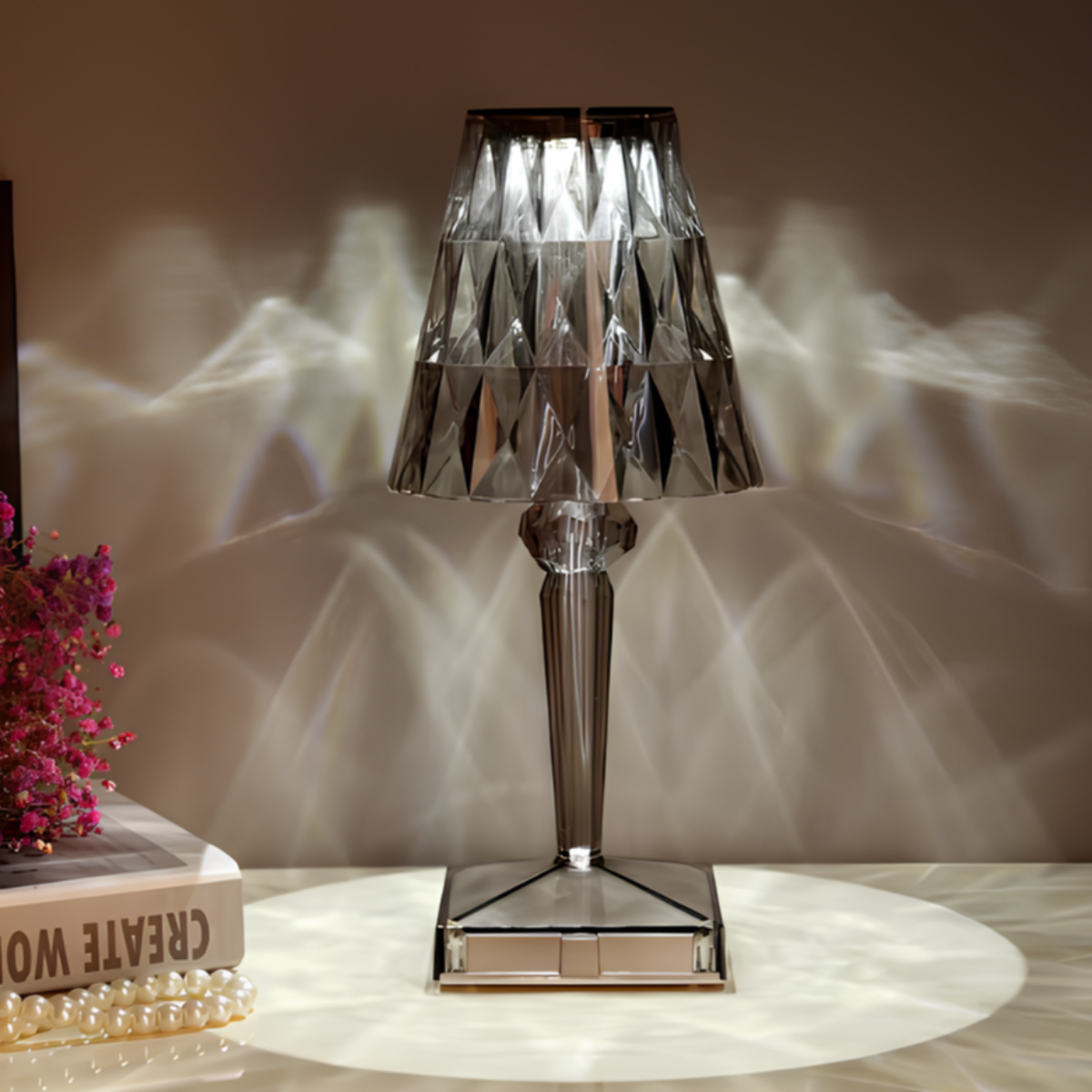 Crystal Effect Rechargeable LED Table Lamp