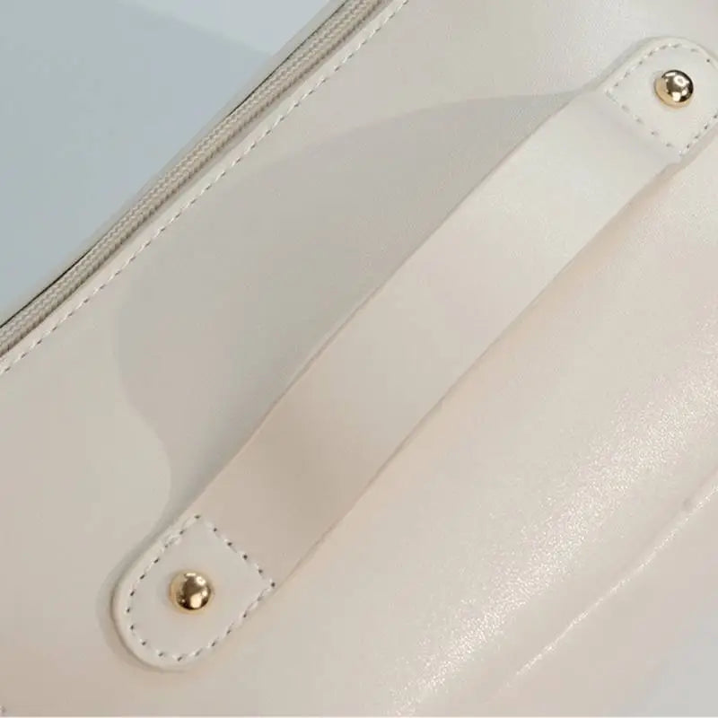 Elegant Waterproof PU Leather Cosmetic Bag with Large Capacity