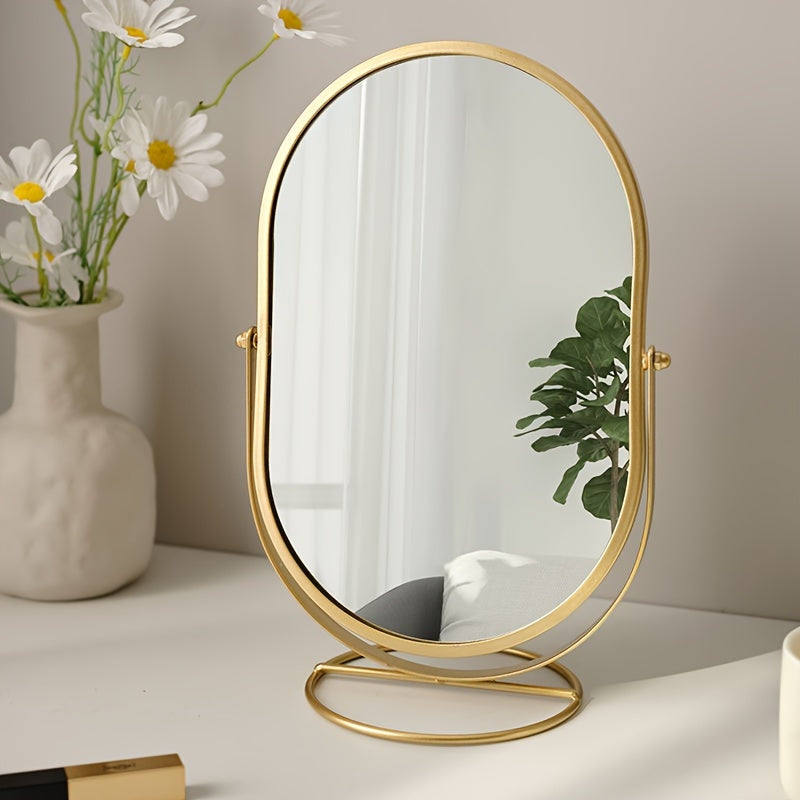 360° Rotating Makeup Mirror with Iron Frame
