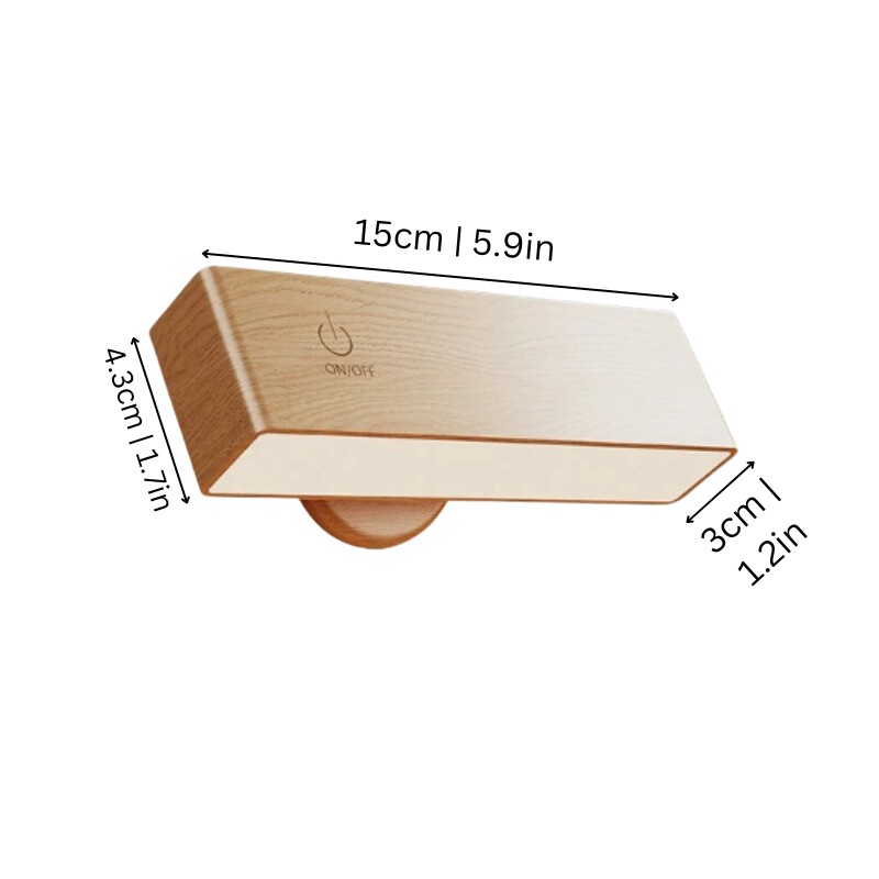 Wireless Touch-Control Wall Lamp with Timer - Wood Design